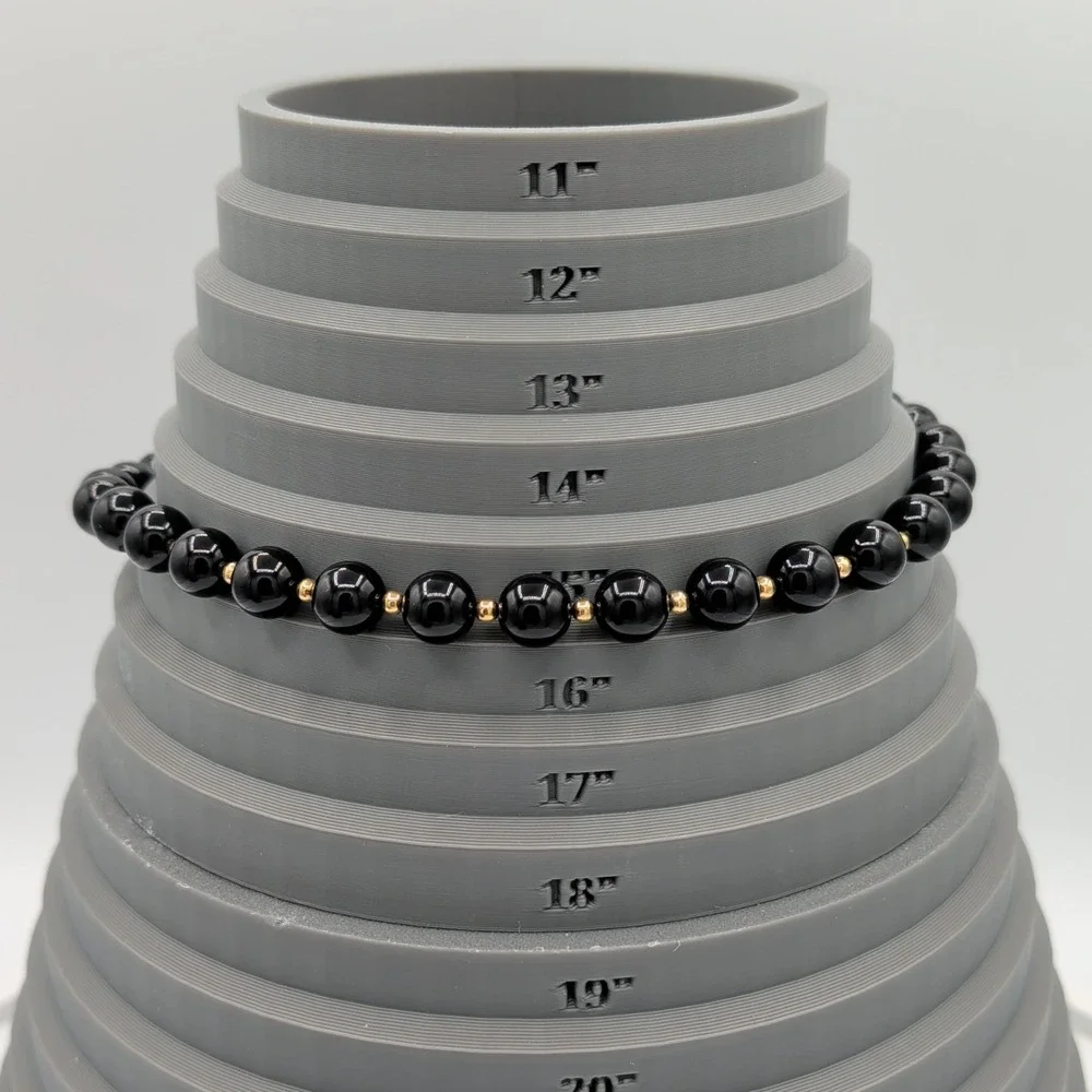 Vintage‎ Monet Black Beaded Choker Necklace Gold Tone Spacers 15
